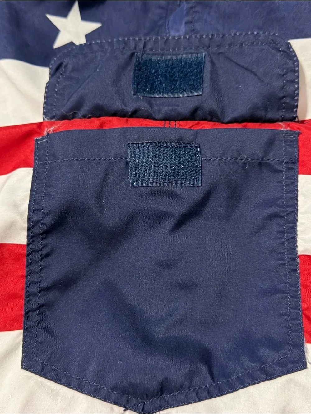 Bioworld Men's Stars & Stripes Swim Board Shorts - Blue, Red & White -L